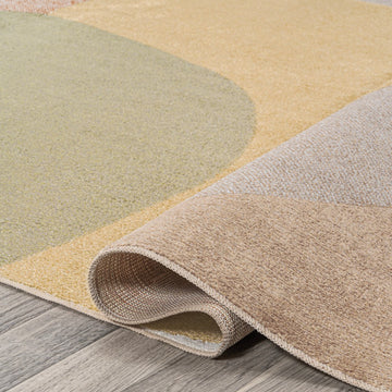 Pebble Geometric Kids & Novelty Machine-washable Area Rug